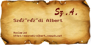 Szórádi Albert névjegykártya